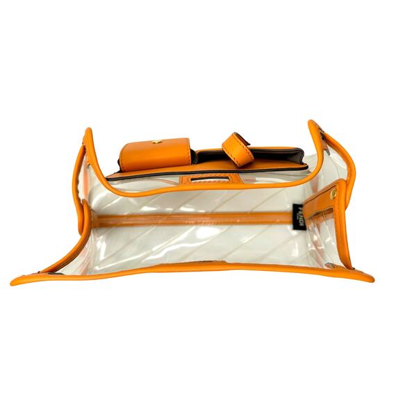 Fendi Peekaboo Defender PVC Clutch Bag Orange - Small - Picture 6 of 16